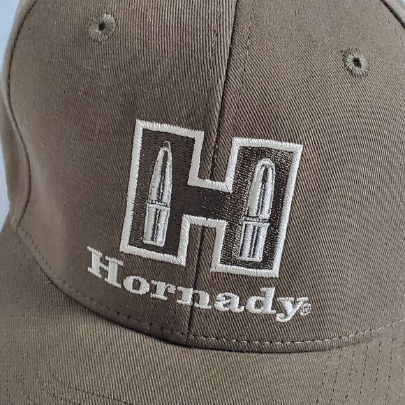 Hornady Embroidered Brown Cap Ballistic Logo Hat Adjustable - Picture 2 of 5